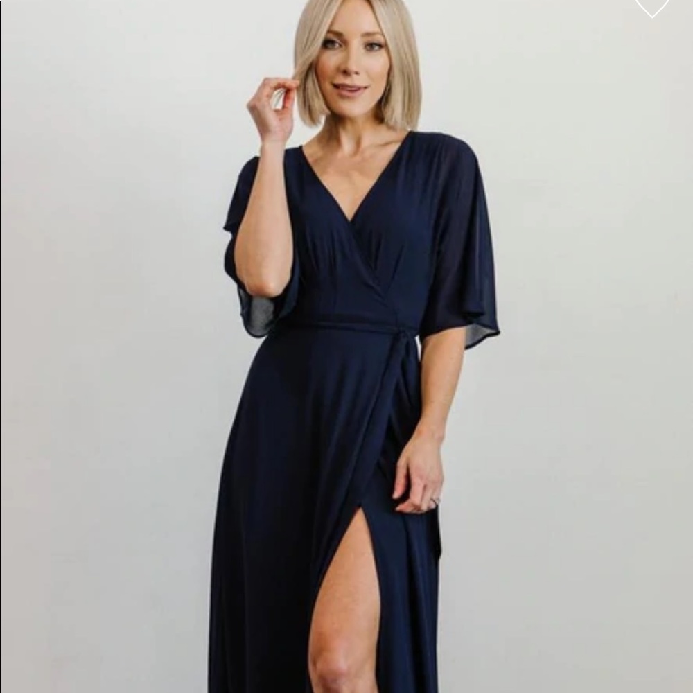 SoieuBlu Baltic Born Navy Lilly Wrap Maxi Dress